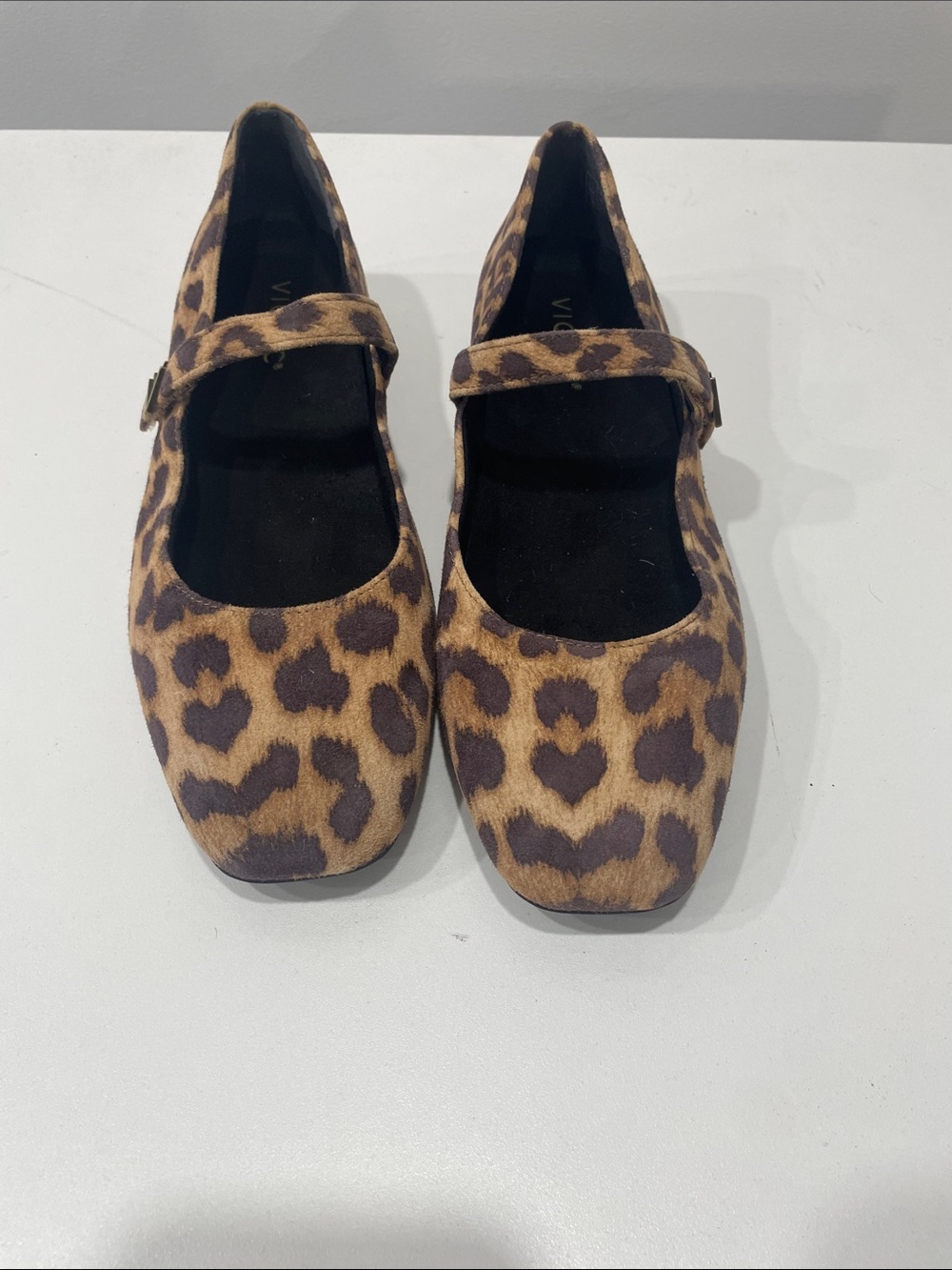 Vionic Leopard Print Mary Jane Flats - Tan & Brown